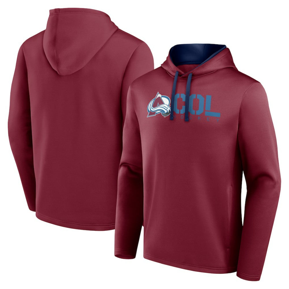 NHL Burgundy Colorado Avalanche Logo Athletic Head Start Pullover Hoodie