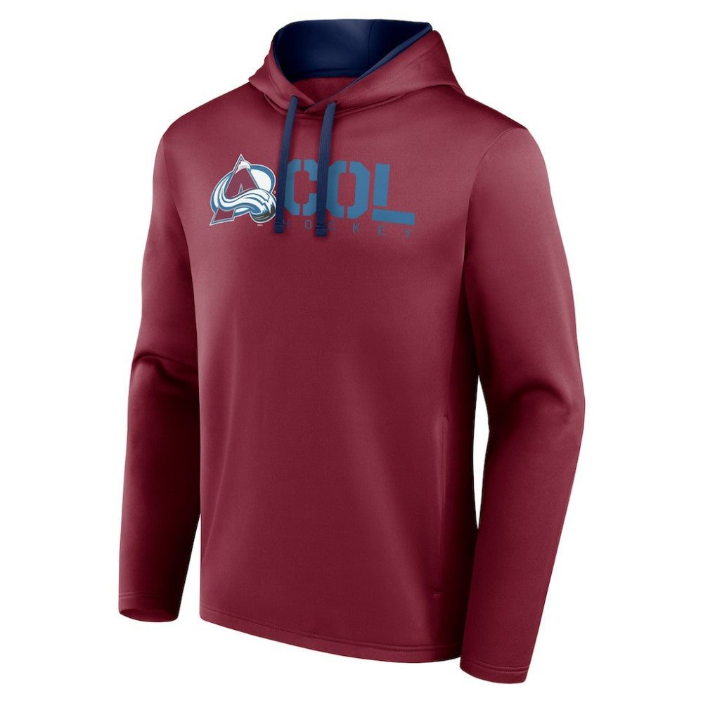 NHL Burgundy Colorado Avalanche Logo Athletic Head Start Pullover Hoodie