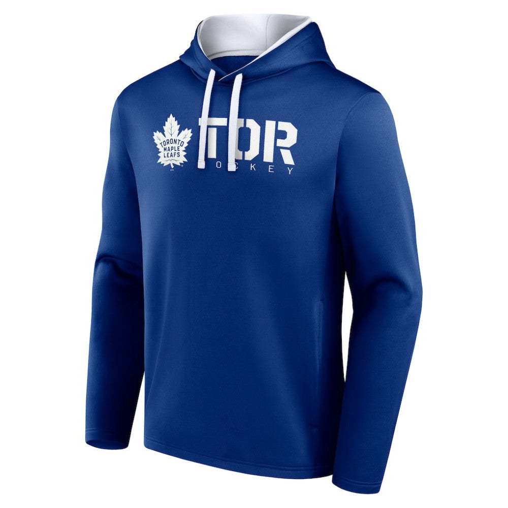 NHL Blue Toronto Maple Leafs Logo Athletic Head Start Pullover Hoodie