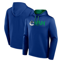 NHL Blue Vancouver Canucks Logo Athletic Head Start Pullover Hoodie