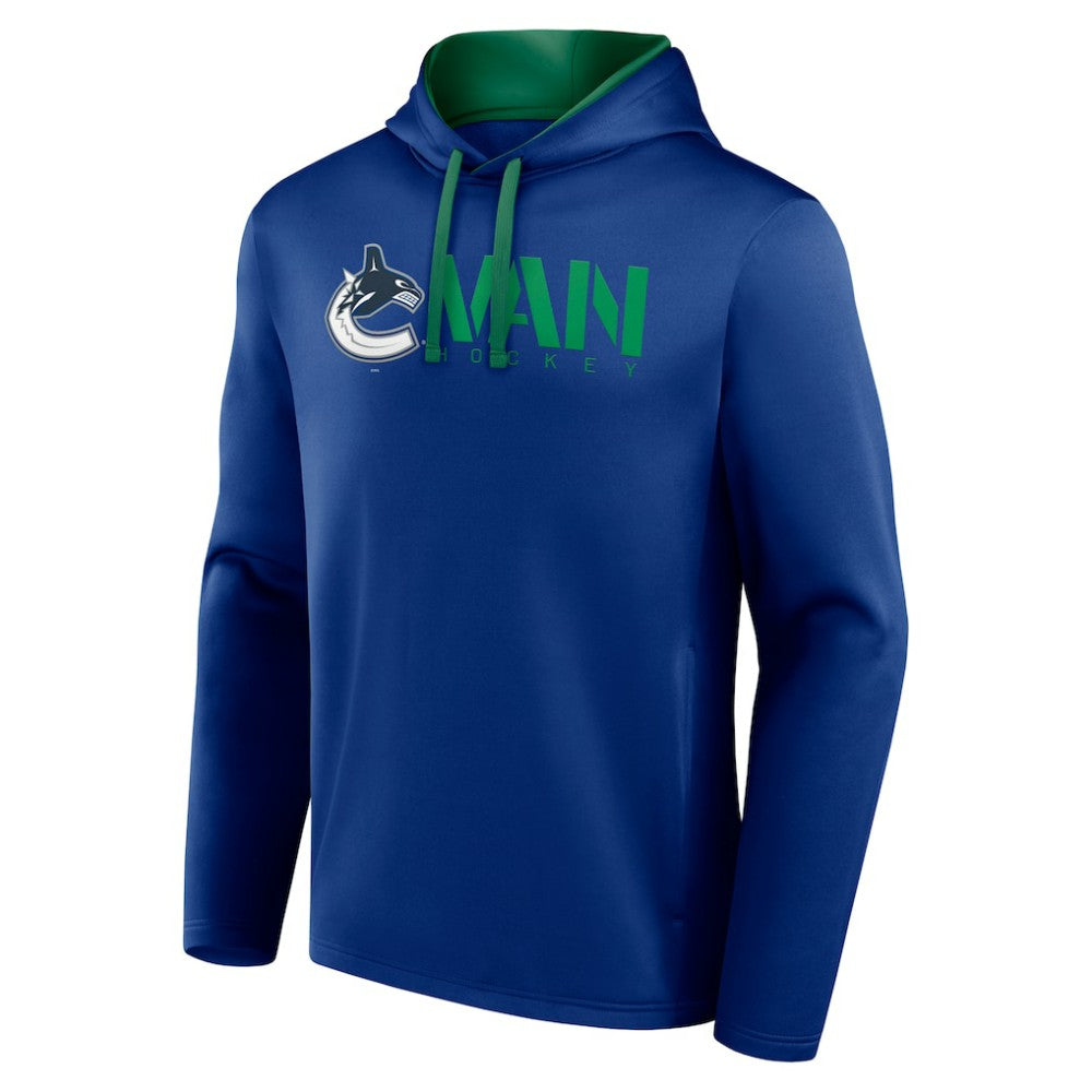 NHL Blue Vancouver Canucks Logo Athletic Head Start Pullover Hoodie