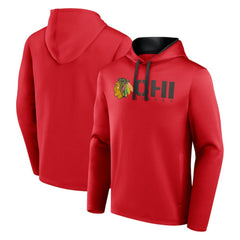 NHL Red Chicago Blackhawks Logo Athletic Head Start Pullover Hoodie