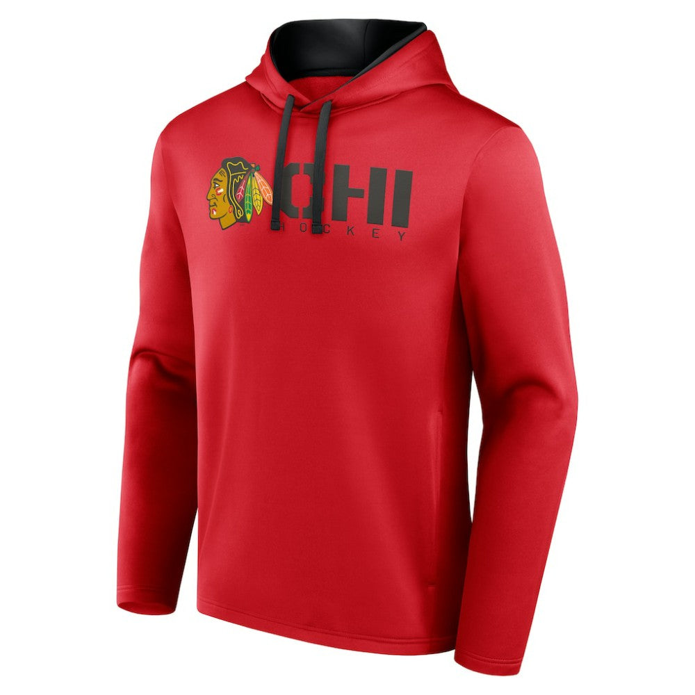 NHL Red Chicago Blackhawks Logo Athletic Head Start Pullover Hoodie