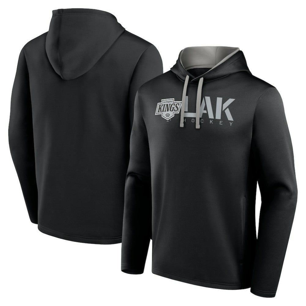NHL Black Los Angeles Kings Logo Athletic Head Start Pullover Hoodie
