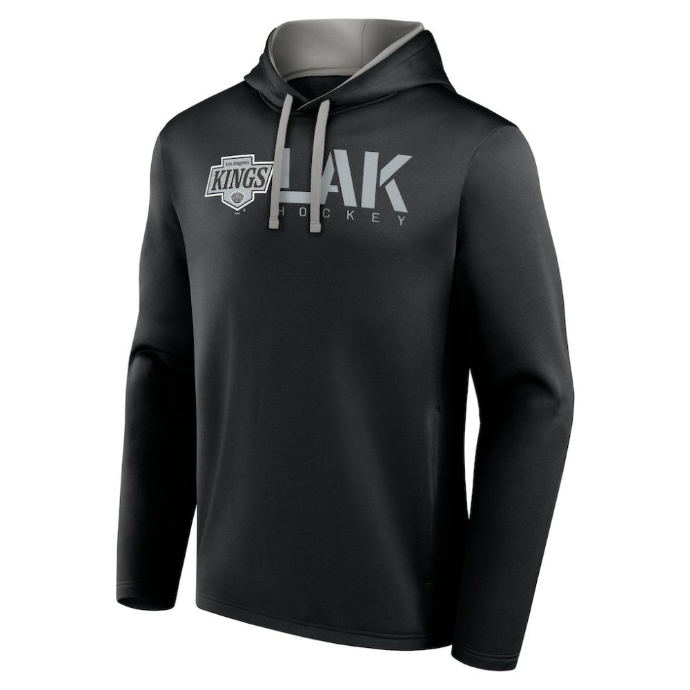 NHL Black Los Angeles Kings Logo Athletic Head Start Pullover Hoodie