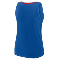 NHL Blue New York Rangers Logo Athletic Women's Stellar Win V-Neck Tank Top