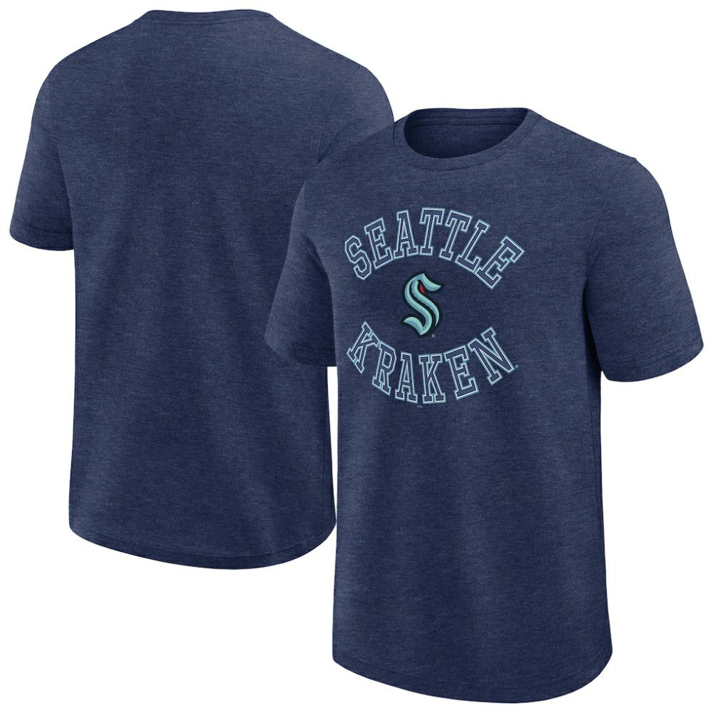 NHL Heather Navy Seattle Kraken Logo Athletic Success T-Shirt