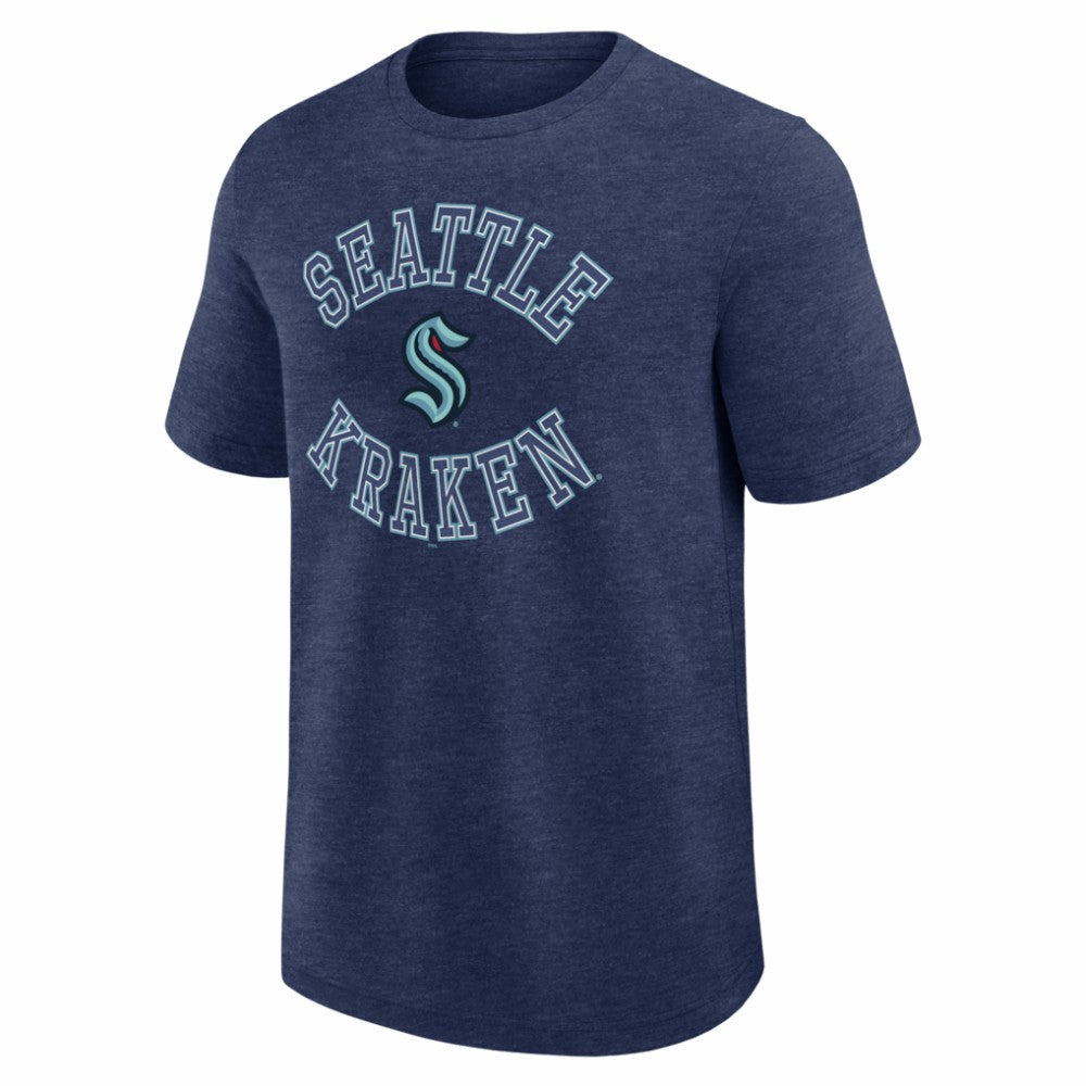 NHL Heather Navy Seattle Kraken Logo Athletic Success T-Shirt