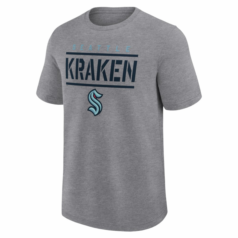 NHL Heather Gray Seattle Kraken Logo Athletic Top Notch T-Shirt