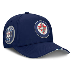 NHL Navy Winnipeg Jets Fanatics 2025 NHL Draft Authentic Pro On-Stage Podium A-Frame Adjustable Hat