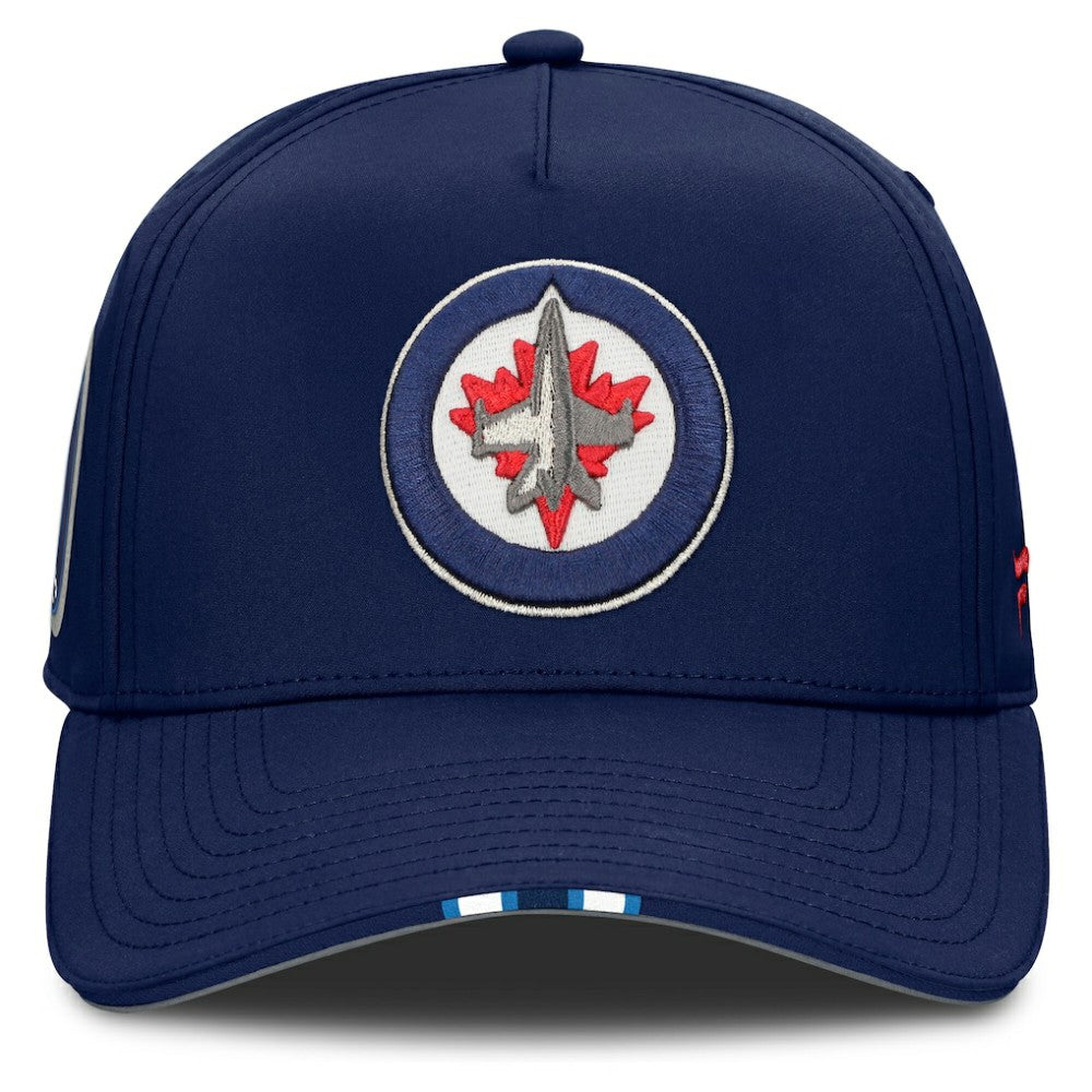 NHL Navy Winnipeg Jets Fanatics 2025 NHL Draft Authentic Pro On-Stage Podium A-Frame Adjustable Hat