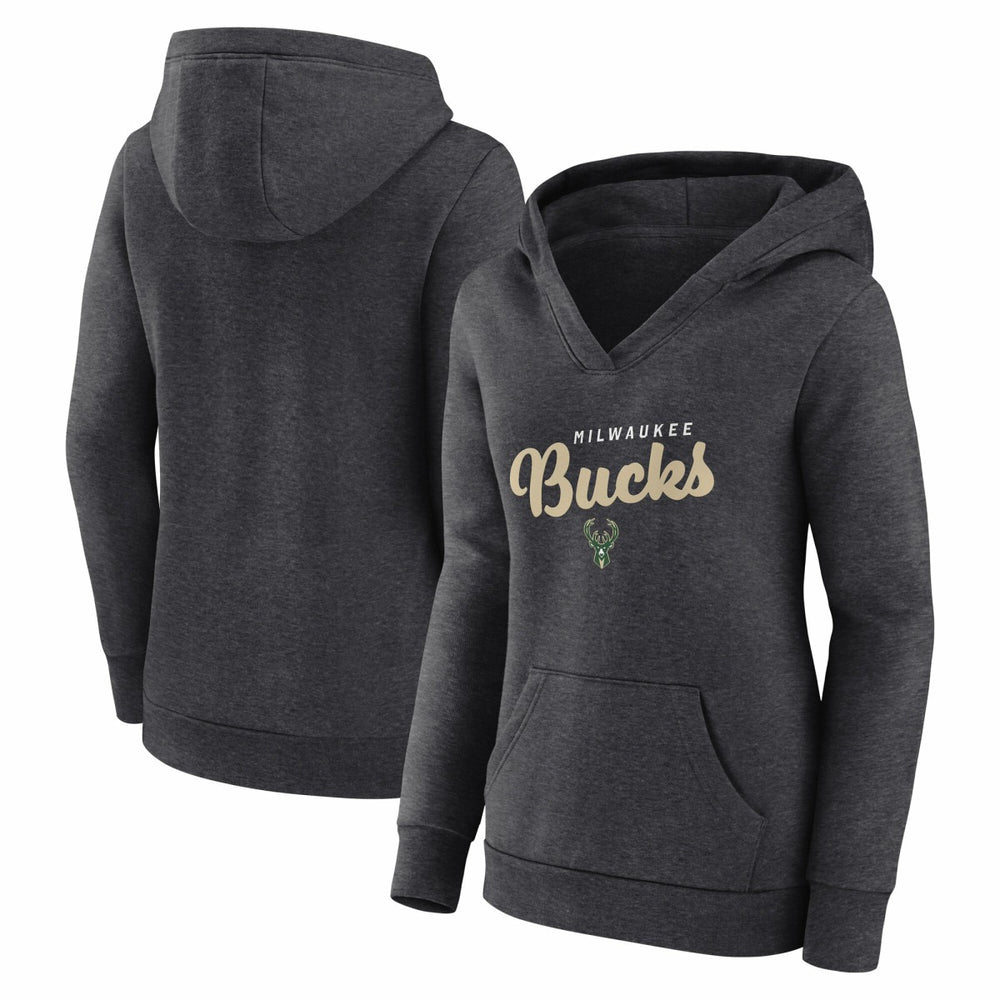 NBA Milwaukee Bucks Logo Athletic Women's Triumphant V-Neck Pullover Hoodie