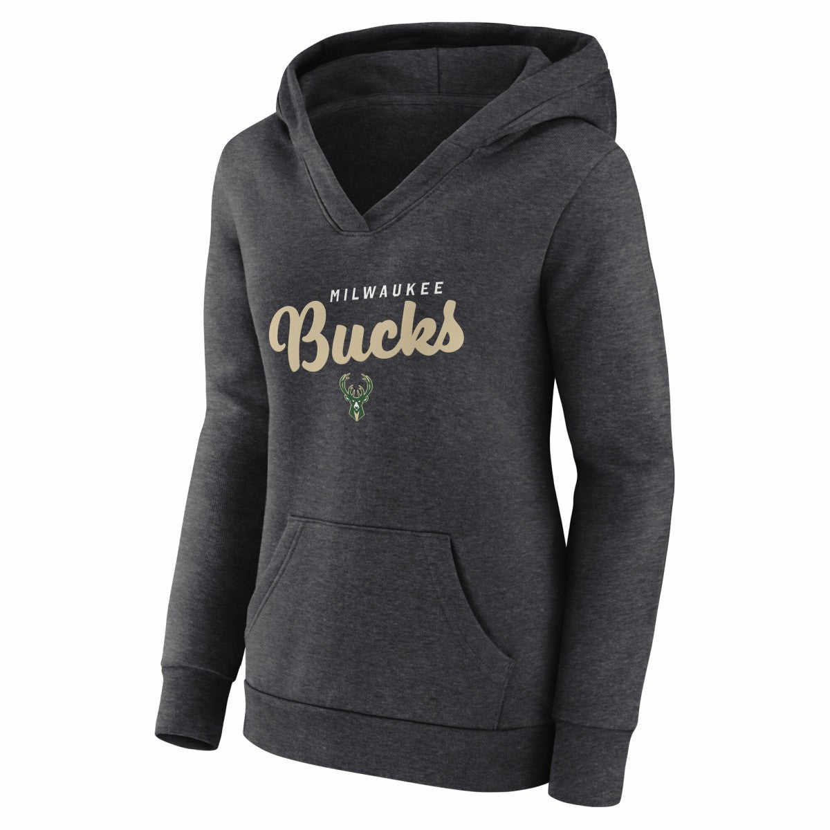 NBA Milwaukee Bucks Logo Athletic Women's Triumphant V-Neck Pullover Hoodie