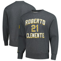MLB Roberto Clemente Pittsburgh Pirates Mitchell & Ness Legends Collection Vintage Logo Name & Number Fleece Pullover Sweatshirt
