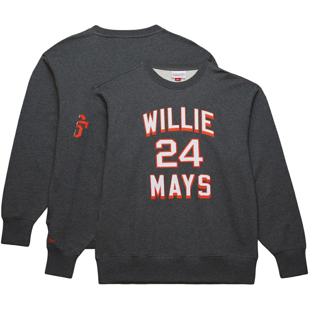 MLB Willie Mays San Francisco Giants Mitchell & Ness Legends Collection Vintage Logo Name & Number Fleece Pullover Sweatshirt