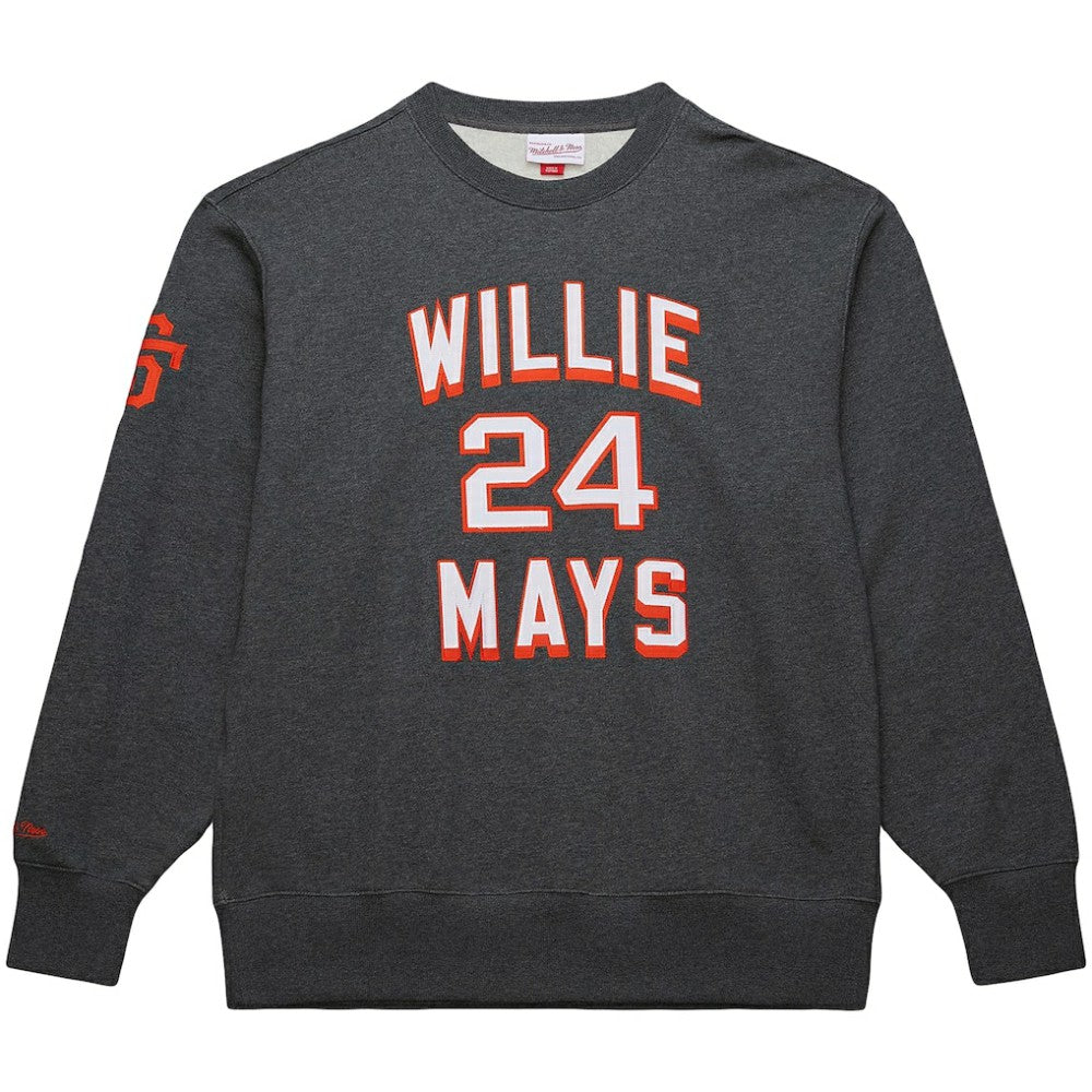 MLB Willie Mays San Francisco Giants Mitchell & Ness Legends Collection Vintage Logo Name & Number Fleece Pullover Sweatshirt