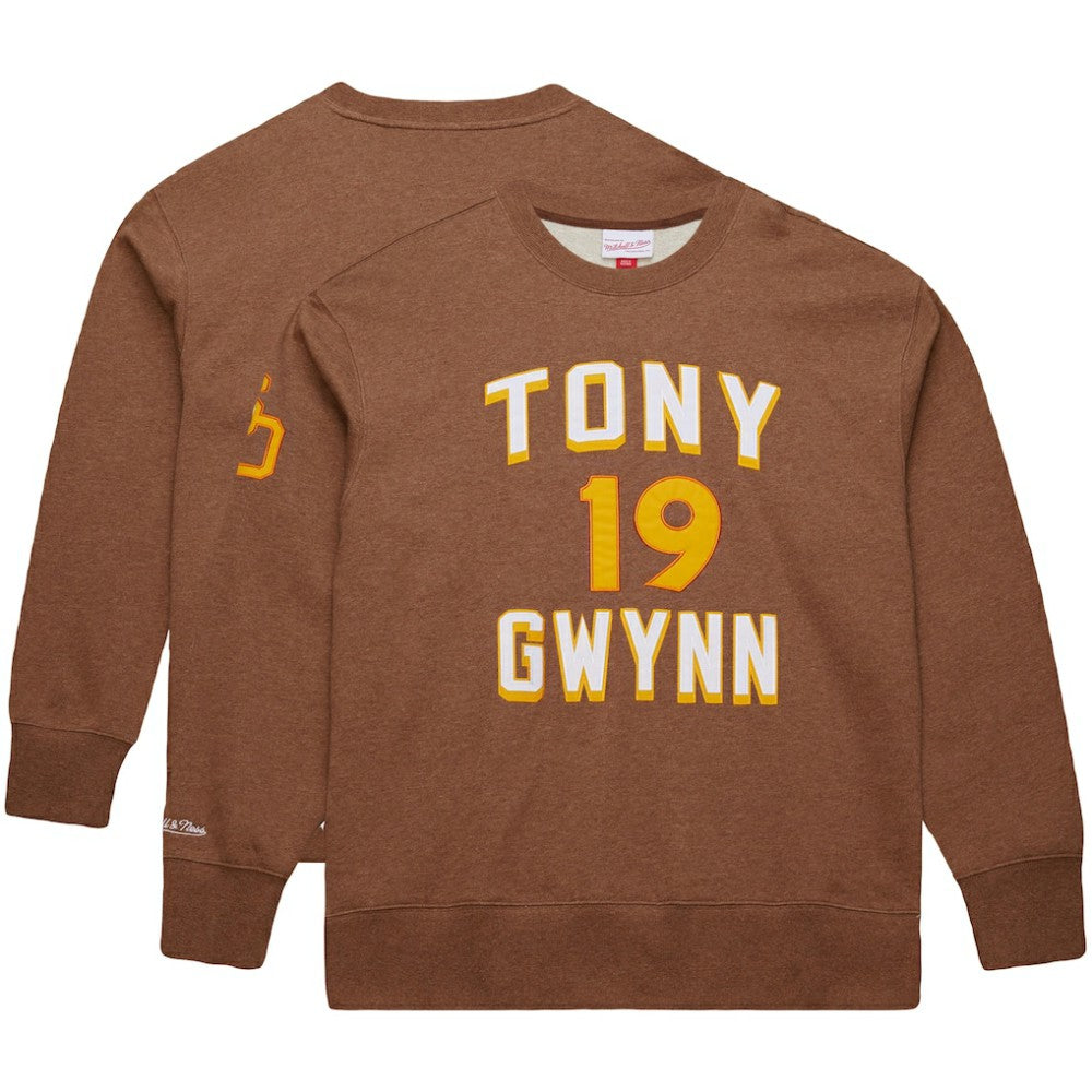 MLB Tony Gwynn San Diego Padres Mitchell & Ness Legends Collection Vintage Logo Name & Number Fleece Pullover Sweatshirt