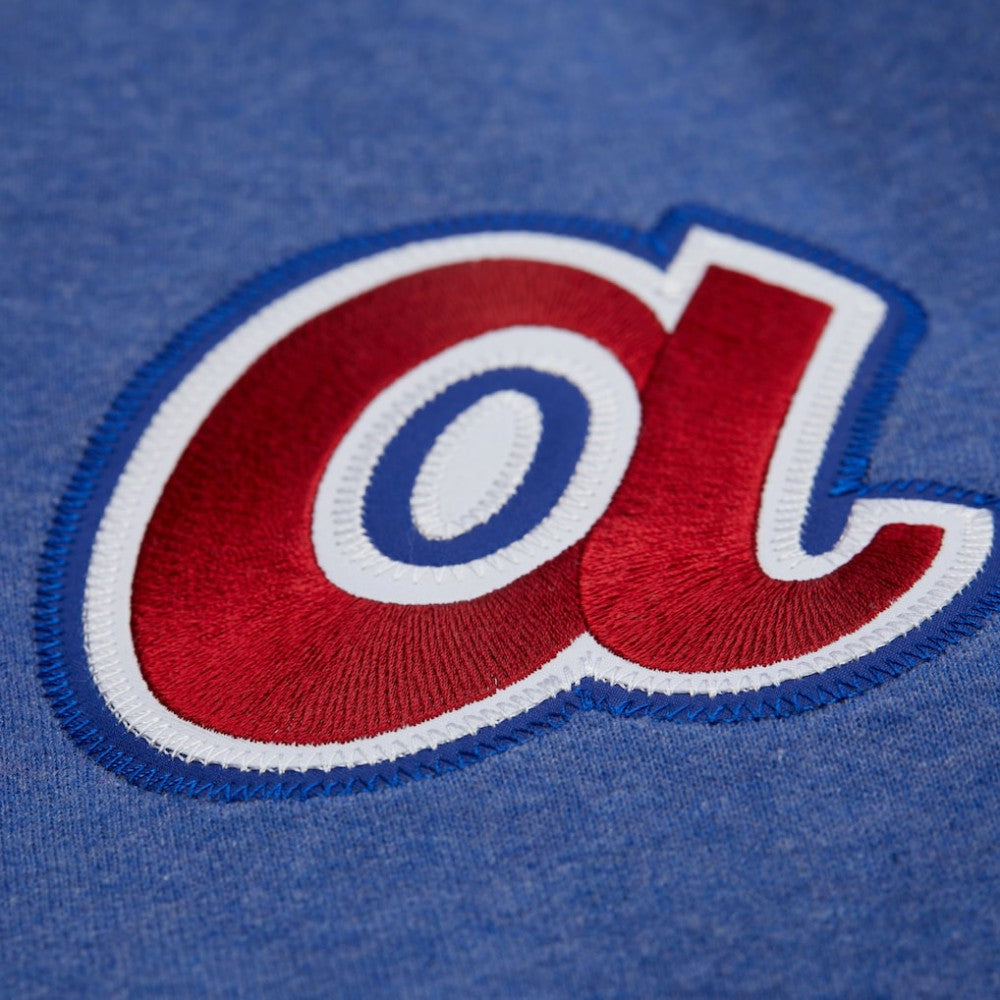 MLB Hank Aaron Atlanta Braves Mitchell & Ness Legends Collection Vintage Logo Fleece Name & Number Pullover Sweatshirt