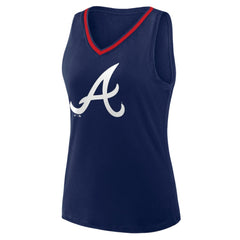 MLB Atlanta Braves Logo Athletic Women's Stellar Win V-Neck Tank Top