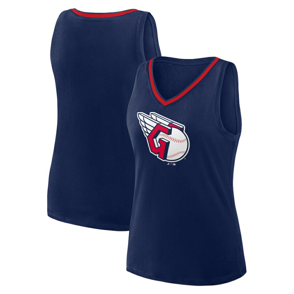 MLB Cleveland Guardians Logo Athletic Women's Stellar Win V-Neck Tank Top