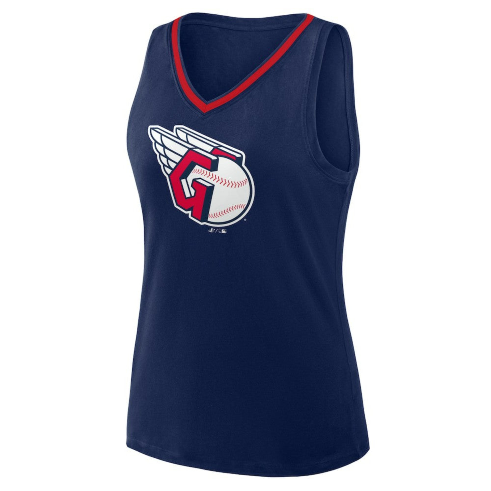 MLB Cleveland Guardians Logo Athletic Women's Stellar Win V-Neck Tank Top