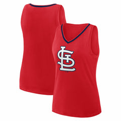MLB St. Louis Cardinals Logo Athletic Women's Stellar Win V-Neck Tank Top