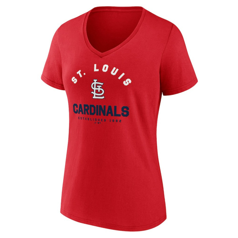 MLB St. Louis Cardinals Logo Athletic Women's Unrivaled V-Neck T-Shirt