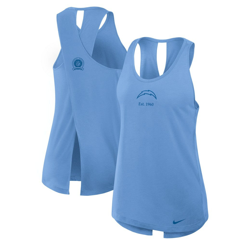 Women's Glory Open-Back Crisscross Dri-FIT Tank Top - Los Angeles Chargers