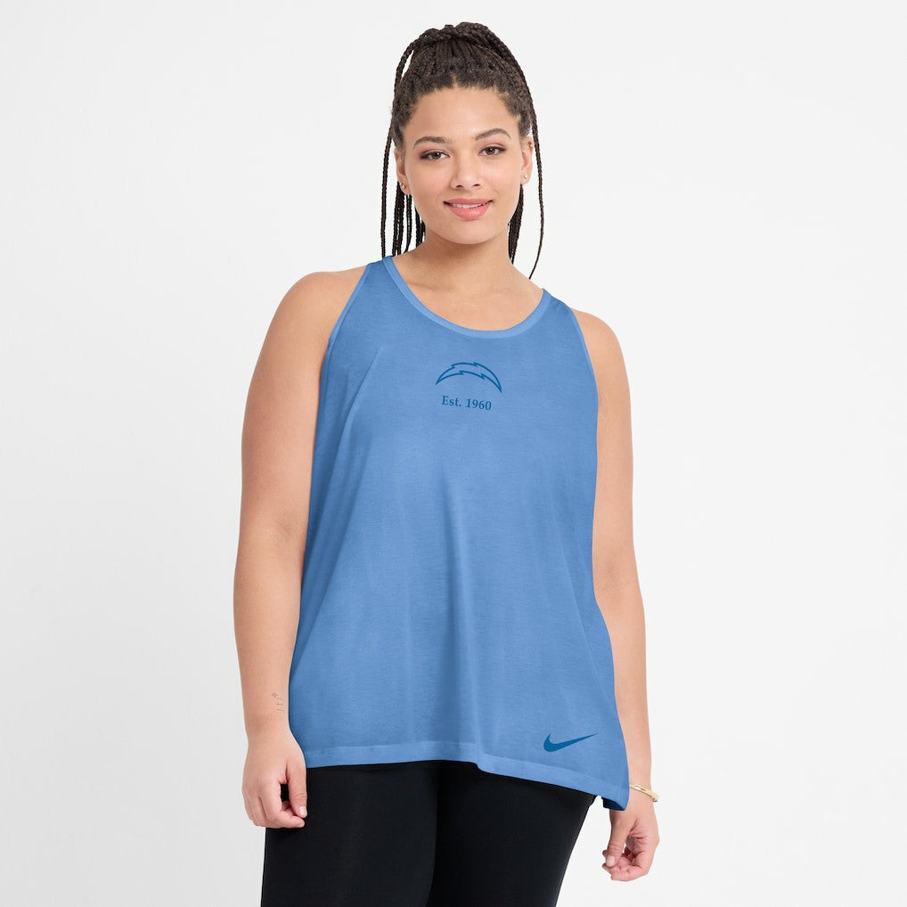 Women's Glory Open-Back Crisscross Dri-FIT Tank Top - Los Angeles Chargers