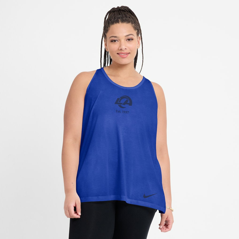 Women's Glory Open-Back Crisscross Dri-FIT Tank Top - Los Angeles Rams
