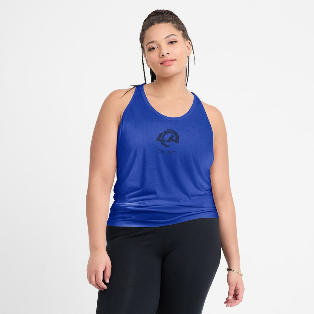 Women's Glory Open-Back Crisscross Dri-FIT Tank Top - Los Angeles Rams