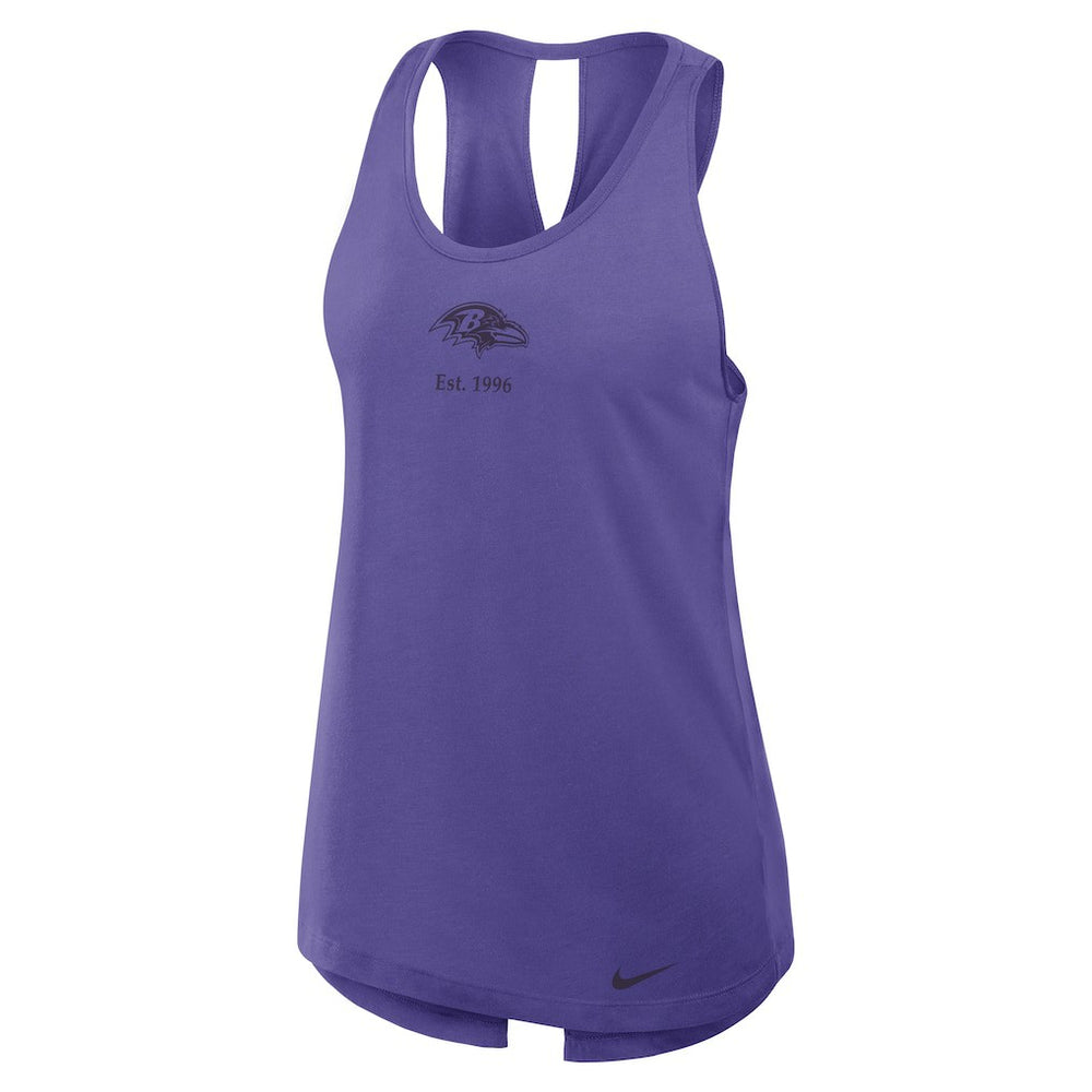 Women's Glory Open-Back Crisscross Dri-FIT Tank Top - Baltimore Ravens