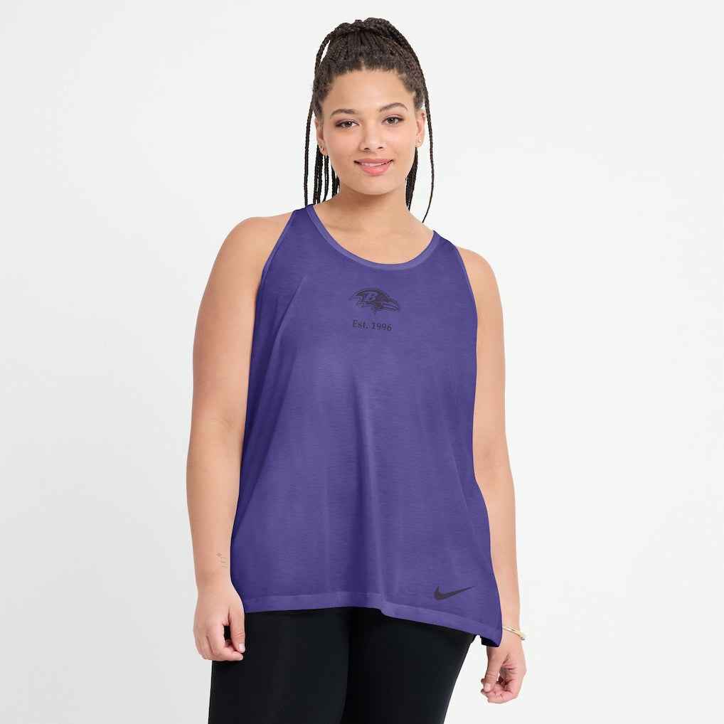 Women's Glory Open-Back Crisscross Dri-FIT Tank Top - Baltimore Ravens