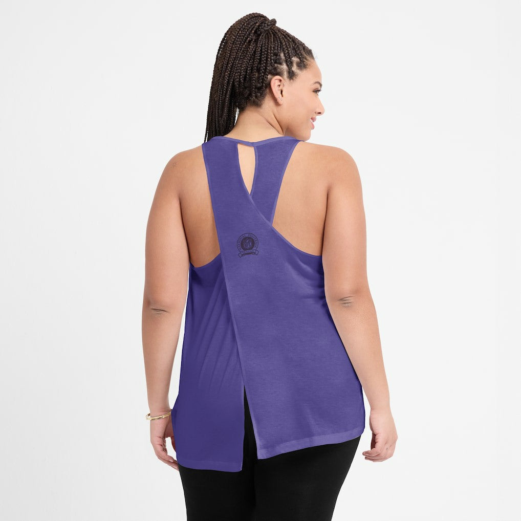 Women's Glory Open-Back Crisscross Dri-FIT Tank Top - Baltimore Ravens