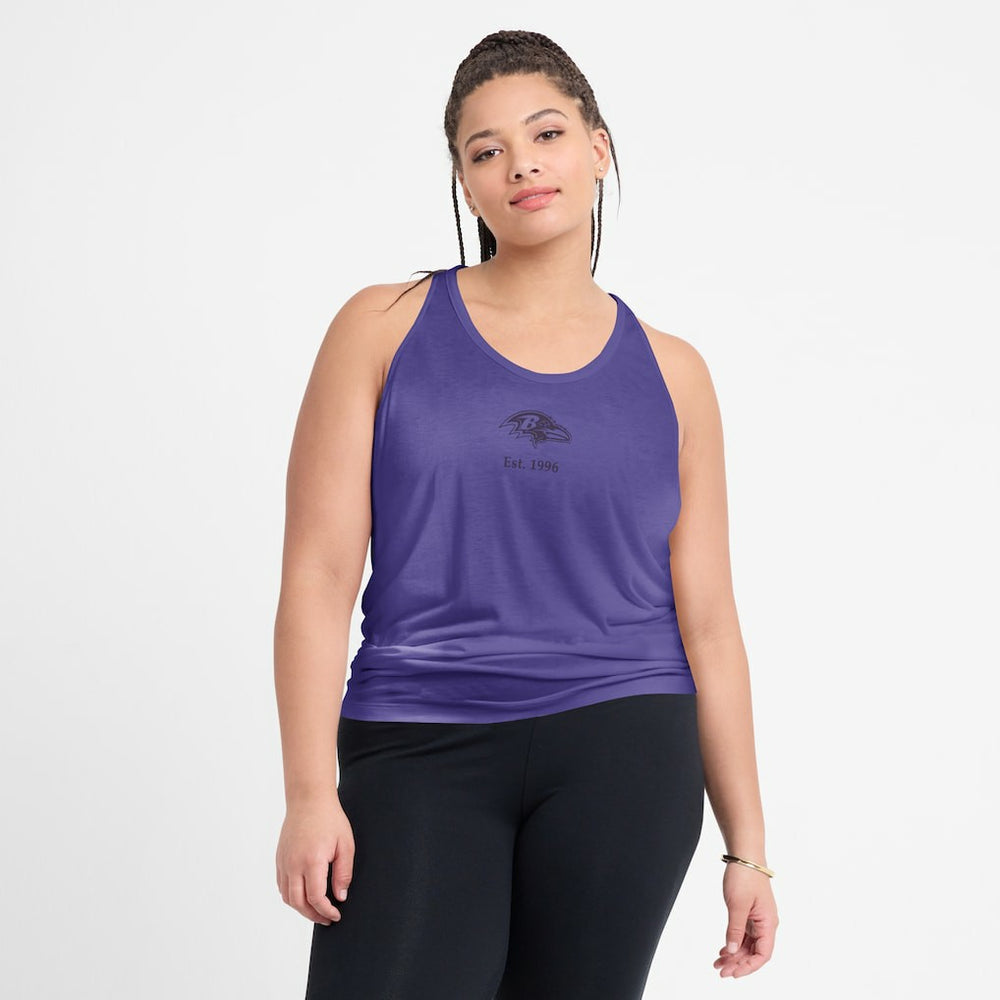 Women's Glory Open-Back Crisscross Dri-FIT Tank Top - Baltimore Ravens