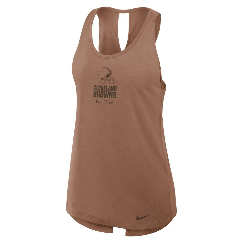 Women's Glory Open-Back Crisscross Dri-FIT Tank Top - Cleveland Browns