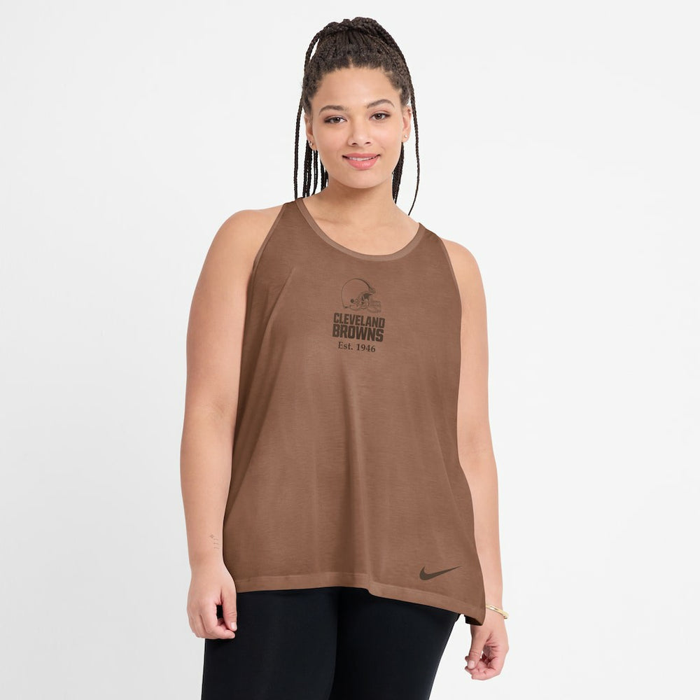 Women's Glory Open-Back Crisscross Dri-FIT Tank Top - Cleveland Browns
