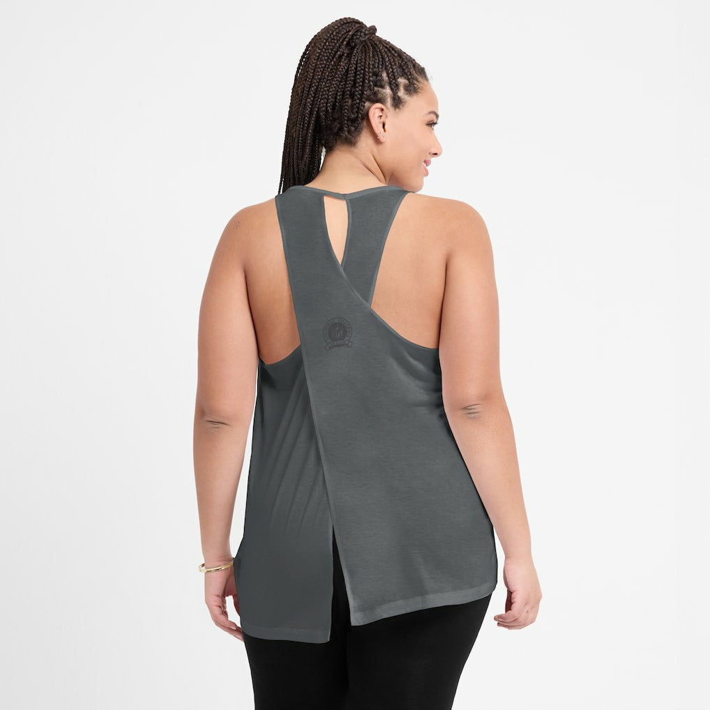Women's Glory Open-Back Crisscross Dri-FIT Tank Top - Carolina Panthers