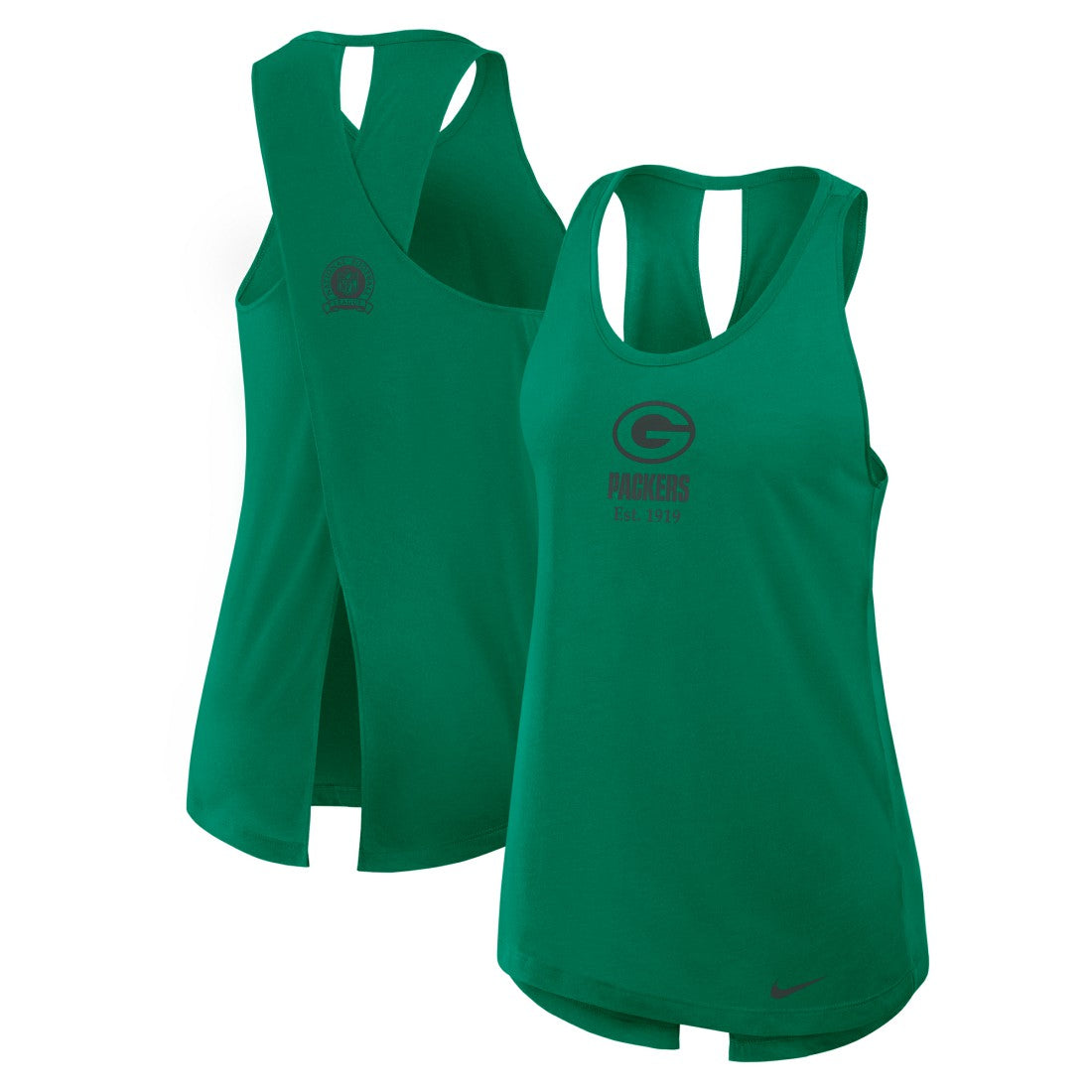 Women's Glory Open-Back Crisscross Dri-FIT Tank Top - Green Bay Packers