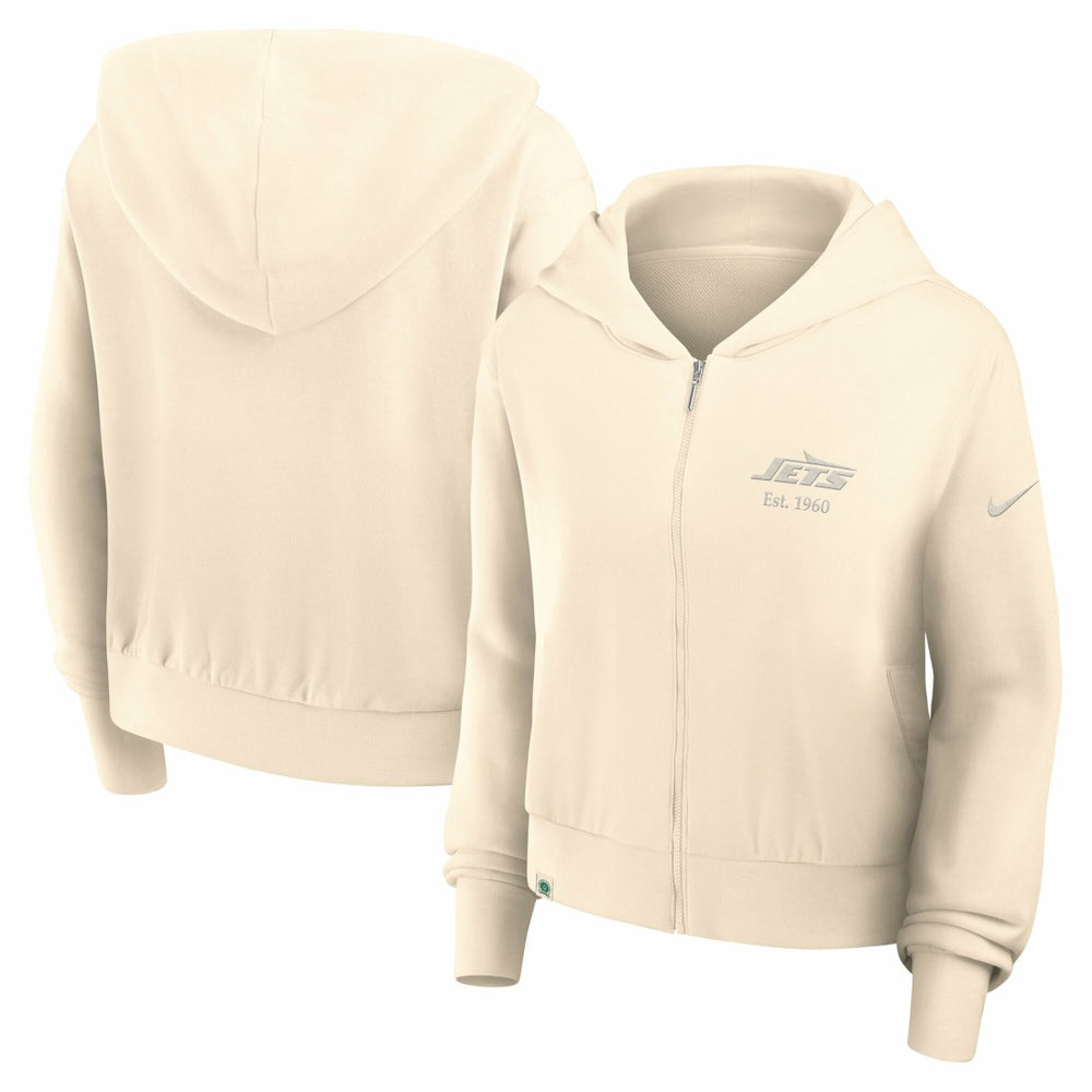 Women's Glory Cropped Full-Zip Hoodie - New York Jets