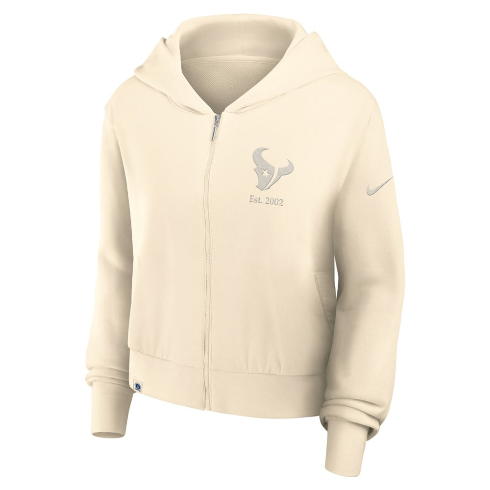 Women's Glory Cropped Full-Zip Hoodie - Houston Texans