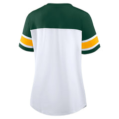 Women's Athena Rhinestone Lace-Up V-Neck T-Shirt - Green Bay Packers