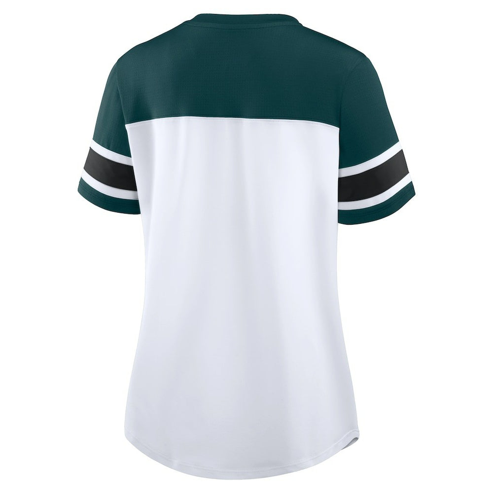 Women's Athena Rhinestone Lace-Up V-Neck T-Shirt - Philadelphia Eagles