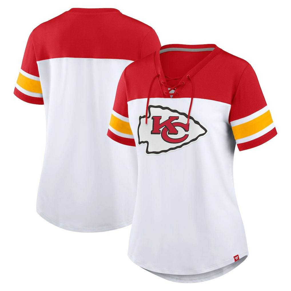 Women's Athena Lace-Up V-Neck T-Shirt - Kansas City Chiefs