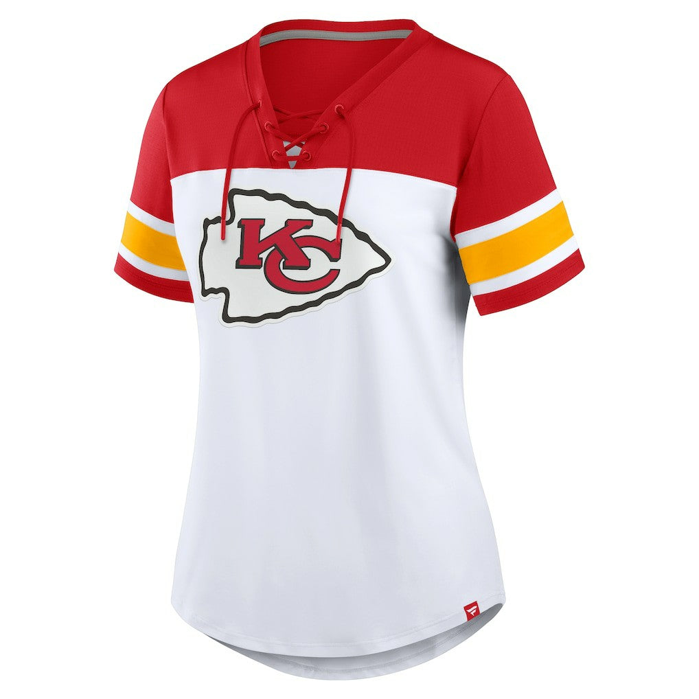 Women's Athena Lace-Up V-Neck T-Shirt - Kansas City Chiefs