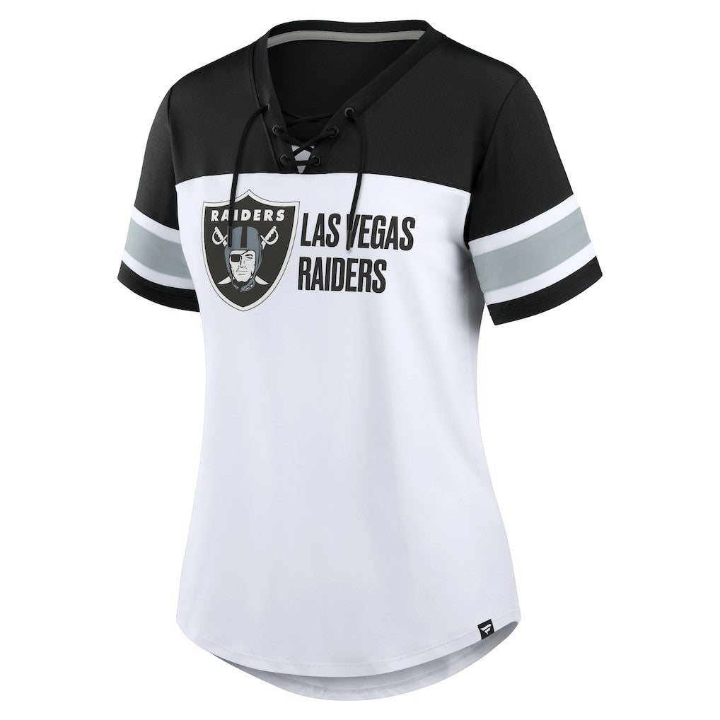 Women's Athena Lace-Up V-Neck T-Shirt - Las Vegas Raiders
