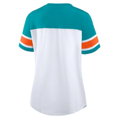 Women's Athena Rhinestone Lace-Up V-Neck T-Shirt - Miami Dolphins