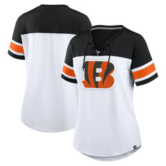 Women's Athena Rhinestone Lace-Up V-Neck T-Shirt - Cincinnati Bengals