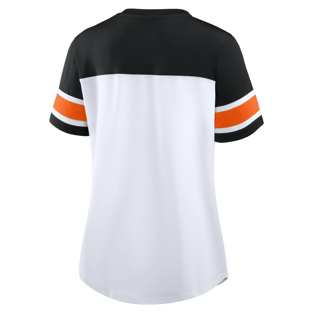Women's Athena Rhinestone Lace-Up V-Neck T-Shirt - Cincinnati Bengals