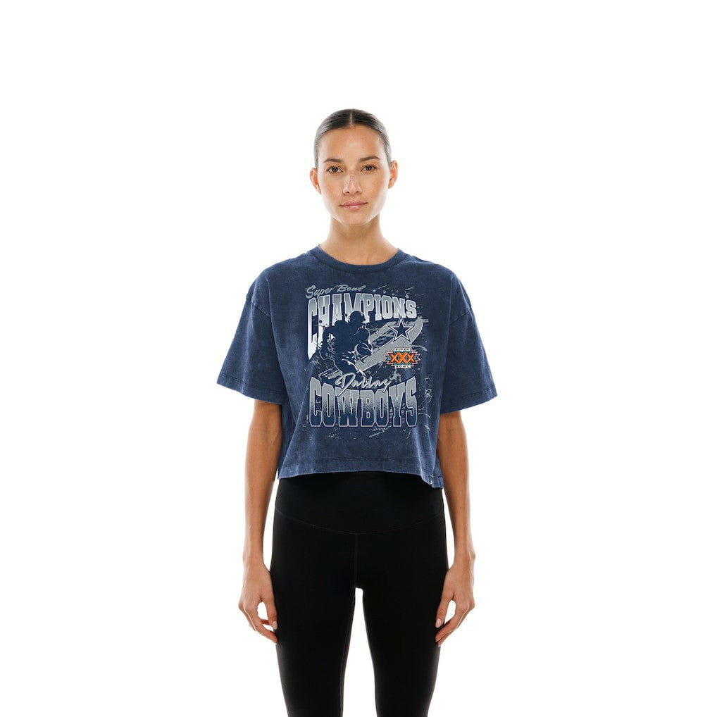 Women's Cropped Boxy Sport Classics Mineral Wash T-Shirt - Dallas Cowboys